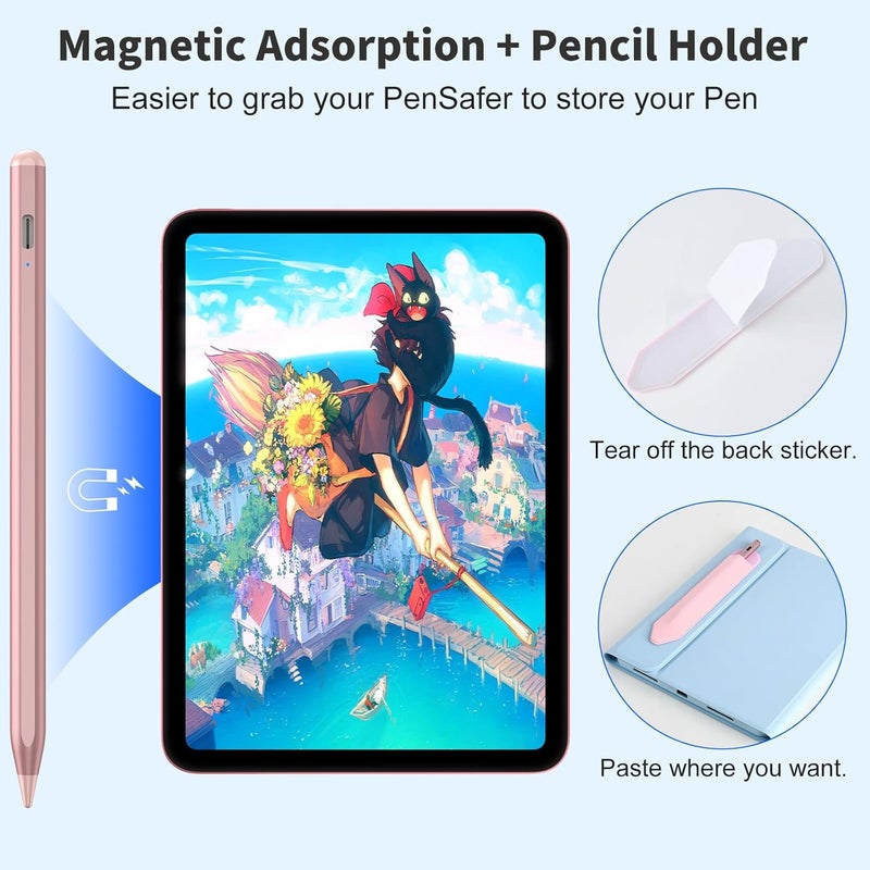COO Stylus Pen for iOS&Android Touch Screens, Active Pencil for Samsung, Smart Digital Stylus Pens for Lenovo/Huawei/Vivo/Mi Tablets, iPhone/Google Pixel Smart Phones Drawing&Writing (Rose Gold) - Image 3